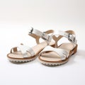 White Strapped Sandals In Aluminum Style - Onii Kei Fashion