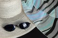 White Straw Hat, Foulard and Sunglasses