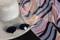 White Straw Hat, Foulard and Sunglasses