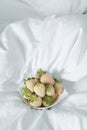 white strawberries in a white bowl Royalty Free Stock Photo