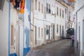 White street in Ericeira Portugal