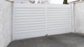 White street home double steel door aluminum gate slats portal house