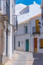 White street in the Zuheros village in Spain. Royalty Free Stock Photo