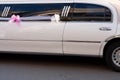 White stretch limousine Royalty Free Stock Photo