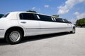 White stretch limousine Royalty Free Stock Photo