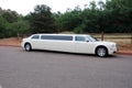 White stretched limousine for celebrities and special events