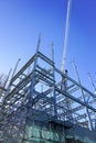 Structural steel framework for new building. Royalty Free Stock Photo