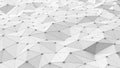 White structure of network connection triangle in digital computer technology concept, texture pattern background. 3d abstract il Royalty Free Stock Photo