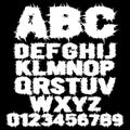 White studded scary alphabet
