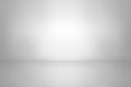 White studio background. Abstract empty room with soft light for product. Simple grey neutral backdrop. Line horizon. Gray gradien