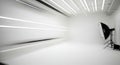 White Studio Background with Lighting Equipment and Softbox Royalty Free Stock Photo