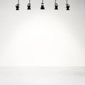 White studio background with spotlights Royalty Free Stock Photo