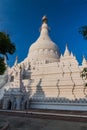 White stupa of Pahtodawgyi Pagoda in Amarapura near Mandalay, Myanm