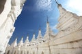 White stupas of Hsinbyume pagoda in Mandalay, Myan
