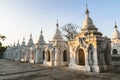 White stupas at Kuthodaw Pagoda in Mandalay, Myanmar
