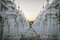 White stupas at Kuthodaw Pagoda in Mandalay, Myanmar