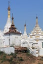 White Stupas at Mahar Aung Mye Bon San Monastery