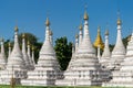 White stupas at Sandamuni Pagoda Royalty Free Stock Photo