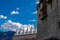 White Stupas of Shey Palace Leh Ladakh in Summer