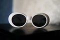 White stylish Kurt Cobain sunglasses Royalty Free Stock Photo