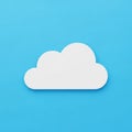A white, stylized cloud shape rests against a bright blue background Royalty Free Stock Photo