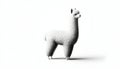 A white, stylized llama stands on a plain white background. Its Royalty Free Stock Photo