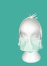 Mannequin Wearing A Surgical Mask.
