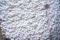 White Styrofoam sheet close up. Universal insulation material made of expanded polystyrene. Texture of foamed thermal insulation Royalty Free Stock Photo