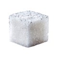 White Sugar Cube Isolated on Black Background Sweetener Baking Ingredient Food Element Royalty Free Stock Photo