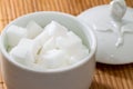 White sugar cubes in bowl Royalty Free Stock Photo