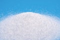 White sugar Macro Blue background Royalty Free Stock Photo