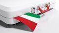 White suitecase with hungarian flag - 3D rendering illustration