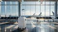 The white suitcase in terminal.AI generated image Royalty Free Stock Photo