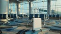 The white suitcase in terminal.AI generated image Royalty Free Stock Photo