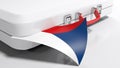 White suitecase with flag of Czech Republic - 3D rendering illustration
