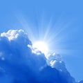 White sun sky cloud stairs in sky bright light from heaven beautiful light Royalty Free Stock Photo