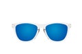 White sunglasses with blue mirror lens Royalty Free Stock Photo