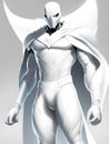 white superhero with white armor. 3d illustration