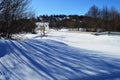 white surface of snow and shadows on it Royalty Free Stock Photo