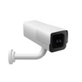 White surveillance camera. Electronic realistic video device for control and protection