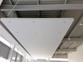 White suspended ceiling with LED spotlights. Showroom Royalty Free Stock Photo