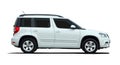 White SUV side view Royalty Free Stock Photo