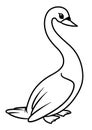 White swan bird animal character cartoon coloring page