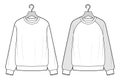 White sweatshirt on hanger mock up front view.