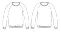 White sweatshirts technical sketches. back and front view