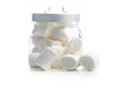 White sweet marshmallows candy in jar