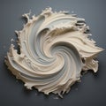 Organic Realism: Swirling 3d Object In Delicate Washes And Fluid Color Combinations