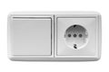 white switch with a white socket isolated on white background Royalty Free Stock Photo