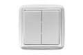 white switch with two white buttons isolated on white background Royalty Free Stock Photo