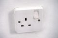 White switched socket-outlet Royalty Free Stock Photo
